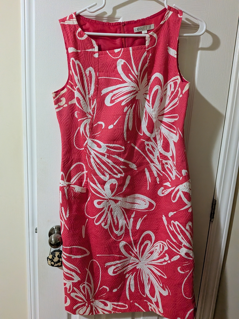 cleo Coral Pink Floral Mini Sheath Dress